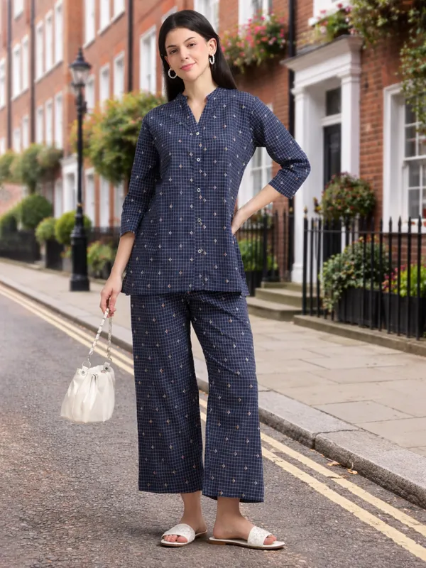 Navy_Blue_Checkered_Co-Ord_Set_For_Women