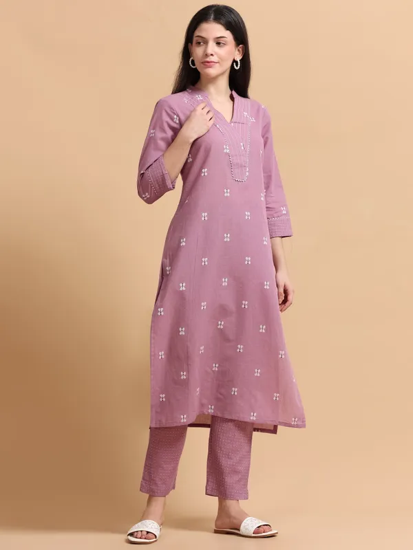 Mauve_Pink_Embroidered_Kurta_With_Palazzo_Set_For_Women