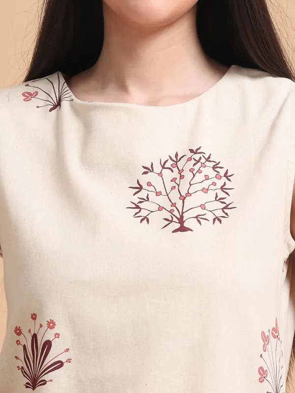 Cream_Floral_Embroidered_Sleeveless_A-Line_Dress_For_Women