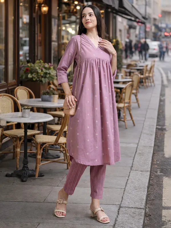 Dusty_Pink_Embroidered_Kurta_And_Pant_Set_For_Women