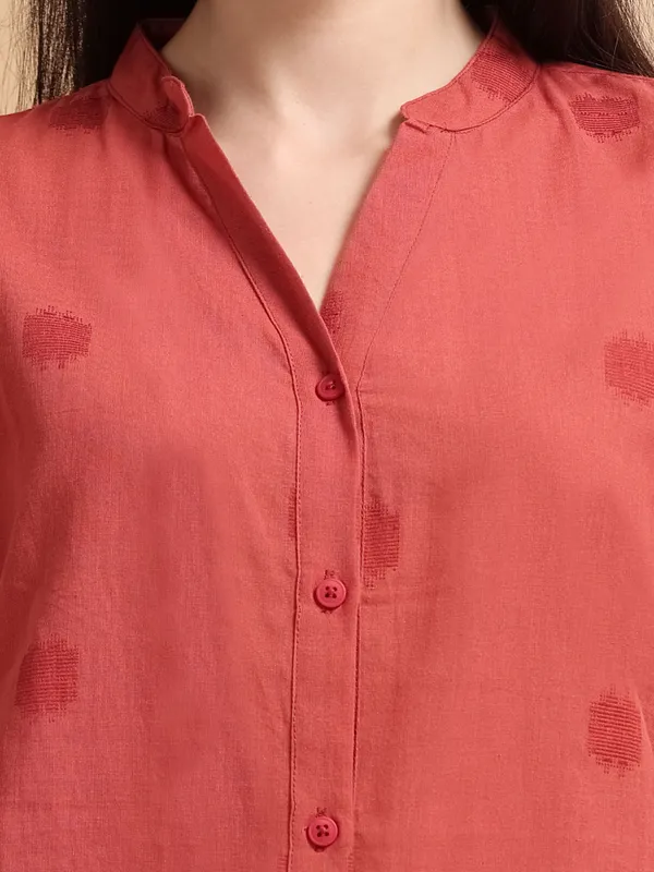 Coral_Red_Co-Ord_Set_-_Button-Down_Shirt_&_Palazzo_Pants_For_Women