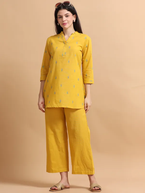 Yellow_Embroidered_Kurta_Palazzo_Set_For_Women