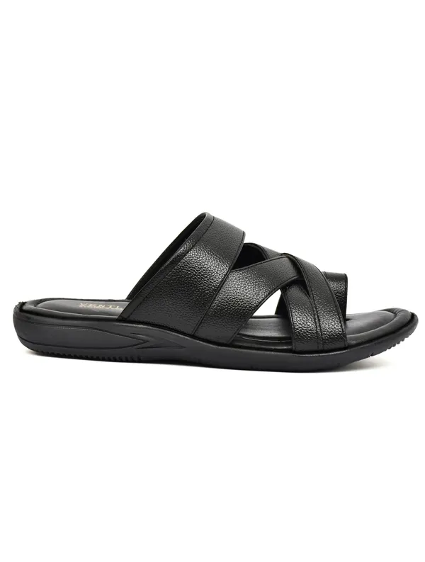Black_Synthetic_Leather_Strappy_Slide_Sandals_For_Men