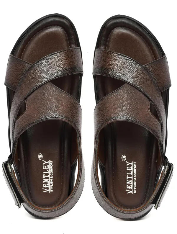 Dark_Brown_Synthetic_Leather_Cross_Strap_Sandals_For_Men
