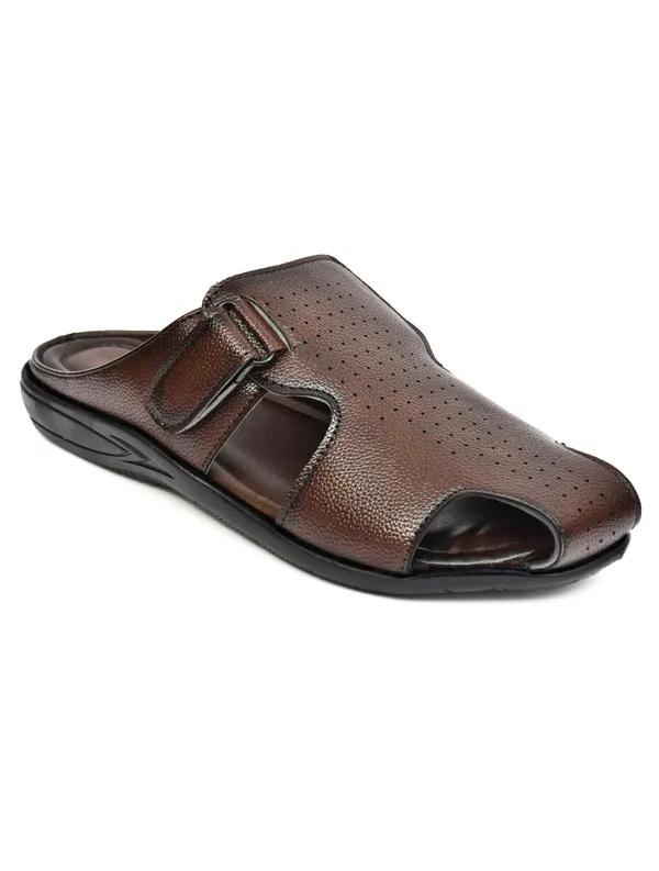 Dark_Brown_Synthetic_Leather_Open_Toe_Sandals_For_Men