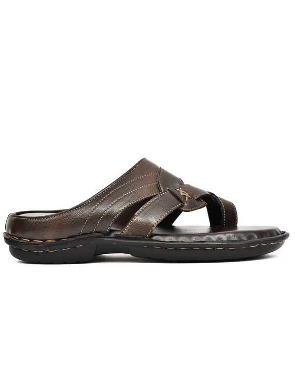 Dark_Brown_Synthetic_Leather_Cross_Strap_Buckle_Sandals_For_Men