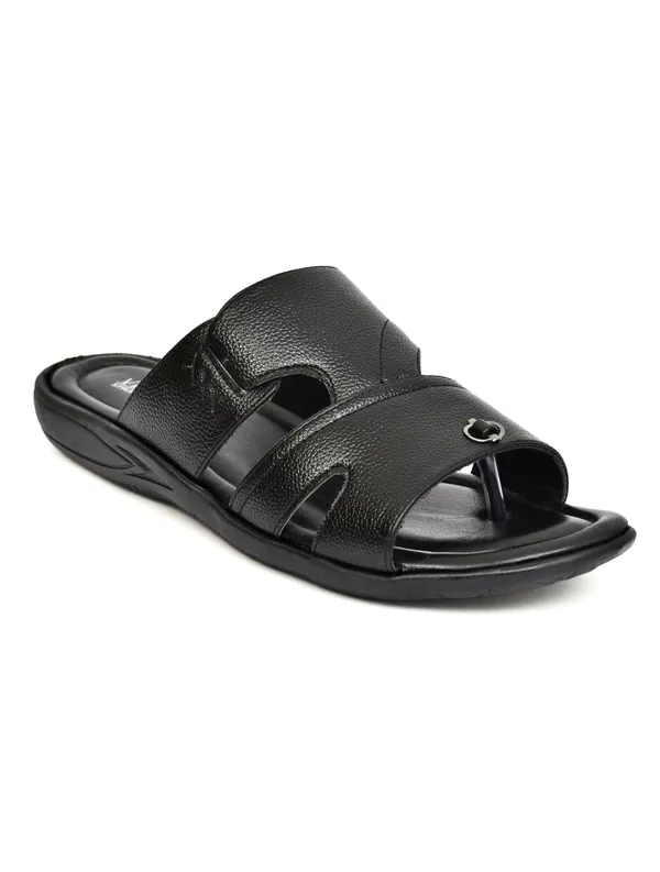 Black_Synthetic_Leather_Dual_Strap_Sandals_For_Men
