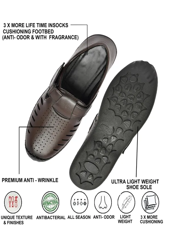 Dark_Brown_Synthetic_Leather_Closed_Toe_Perforated_Sandals_For_Men