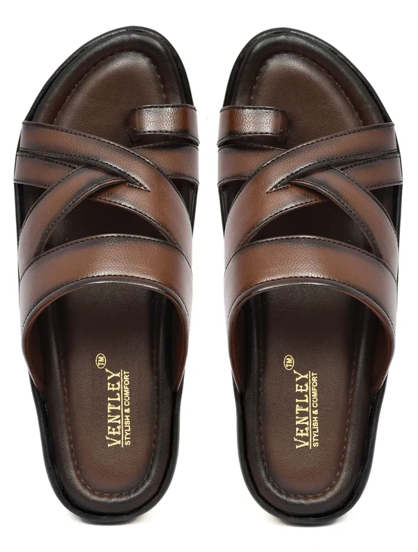 Dark_Brown_Synthetic_Leather_Criss_Cross_Strap_Sandals_For_Men