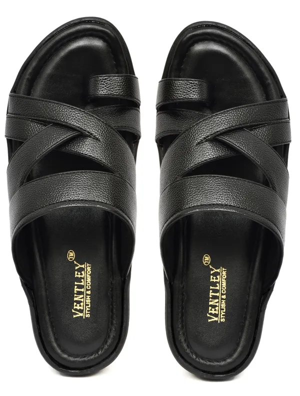 Black_Synthetic_Leather_Strappy_Slide_Sandals_For_Men