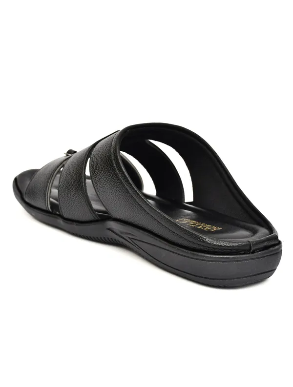 Black_Synthetic_Leather_Open_Toe_Slide_Sandals_For_Men