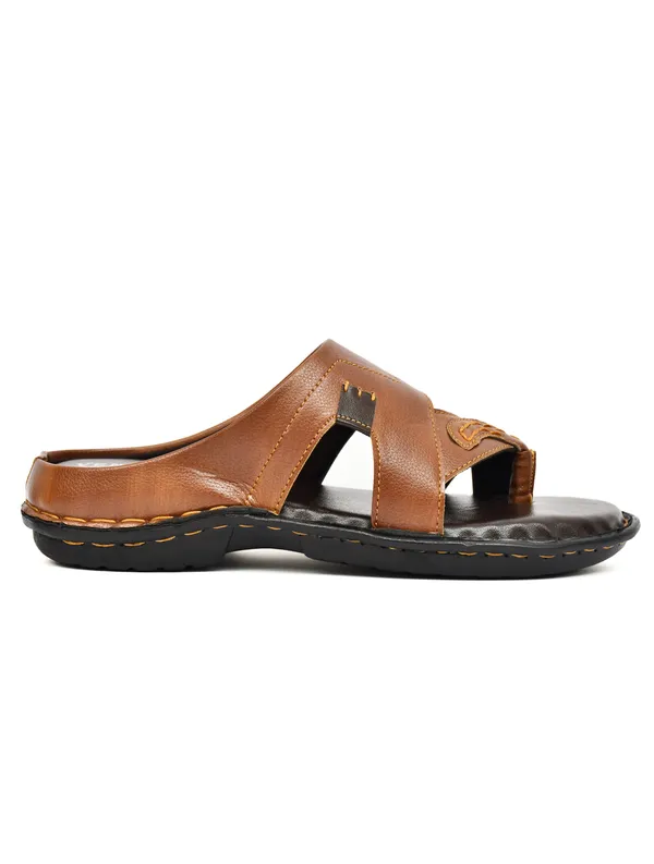 Tan_Brown_Synthetic_Leather_Adjustable_Buckle_Strap_Sandals_For_Men