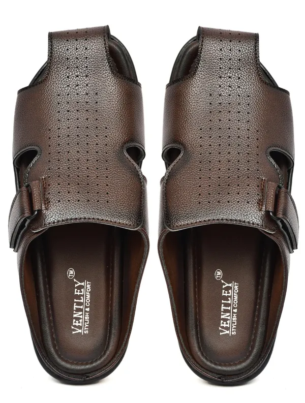 Dark_Brown_Synthetic_Leather_Open_Toe_Sandals_For_Men