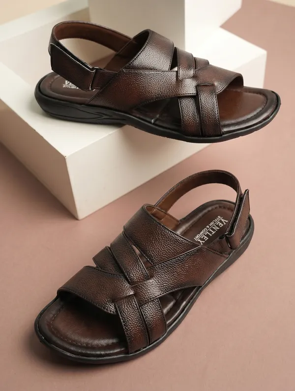 Dark_Brown_Synthetic_Leather_Multi_Strap_Sandals_For_Men