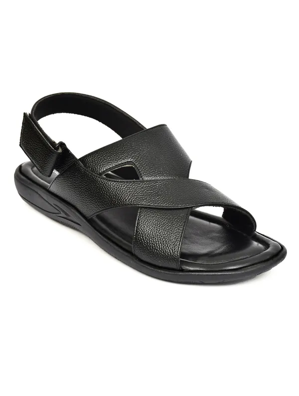 Black_Synthetic_Leather_Cross_Strap_Sandals_For_Men