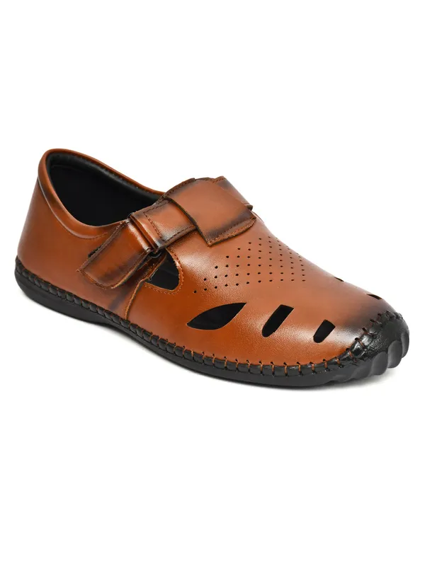 Brown_Synthetic_Leather_Closed_Toe_Adjustable_Strap_Sandals_For_Men