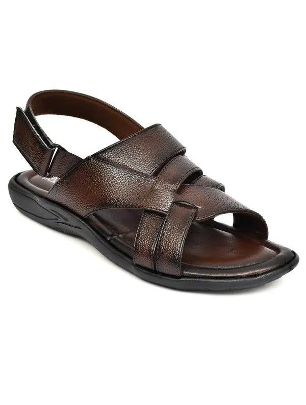 Dark_Brown_Synthetic_Leather_Multi_Strap_Sandals_For_Men