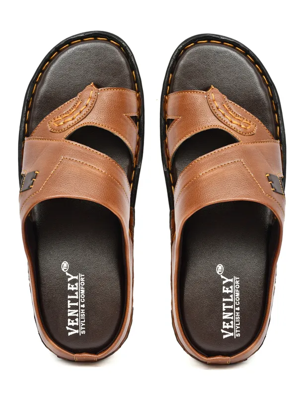 Tan_Brown_Synthetic_Leather_Adjustable_Buckle_Strap_Sandals_For_Men