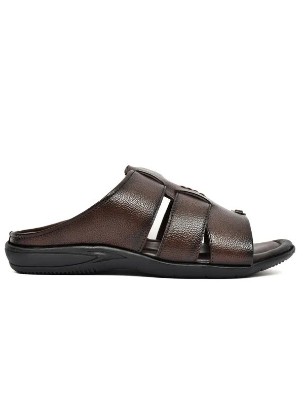 Dark_Brown_Synthetic_Leather_Dual_Strap_Sandals_For_Men