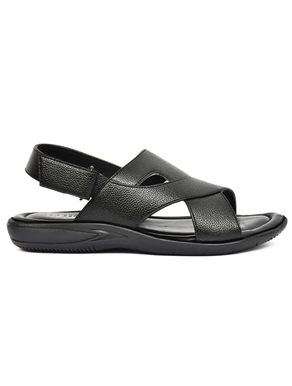 Black_Synthetic_Leather_Cross_Strap_Sandals_For_Men