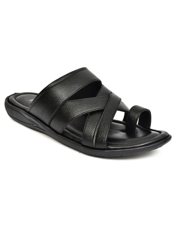 Black_Synthetic_Leather_Strappy_Slide_Sandals_For_Men