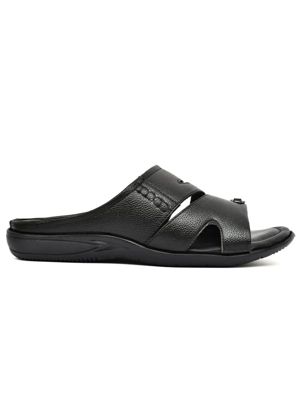 Black_Synthetic_Leather_Double_Strap_Sandals_For_Men