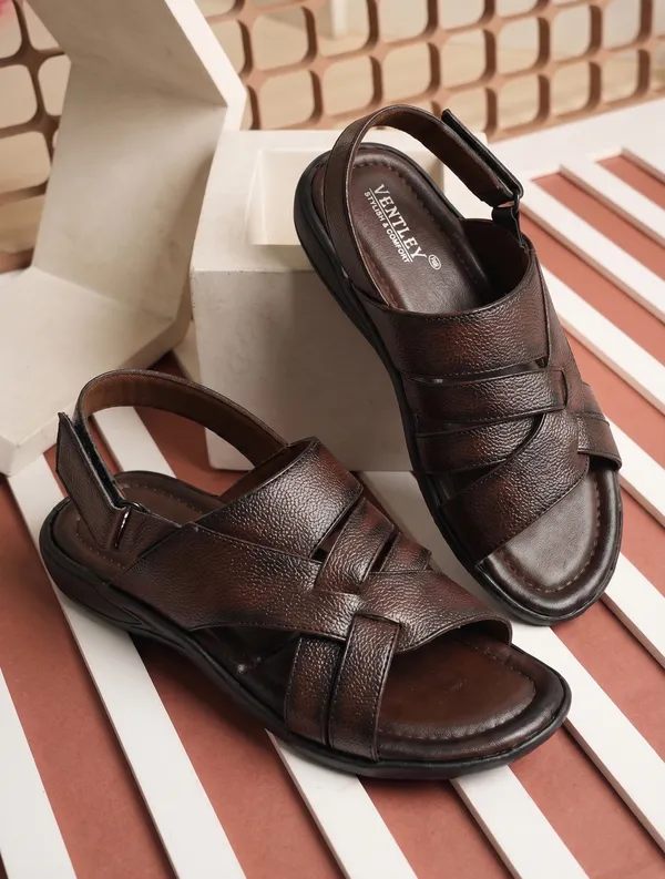 Dark_Brown_Synthetic_Leather_Multi_Strap_Sandals_For_Men