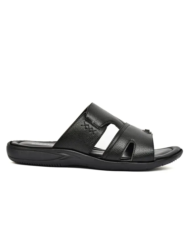 Black_Synthetic_Leather_Dual_Strap_Sandals_For_Men