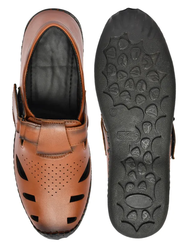 Brown_Synthetic_Leather_Closed_Toe_Adjustable_Strap_Sandals_For_Men