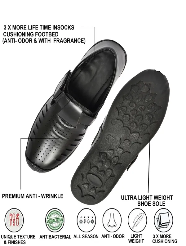 Black_Synthetic_Leather_Closed_Toe_Slip_On_Sandals_For_Men