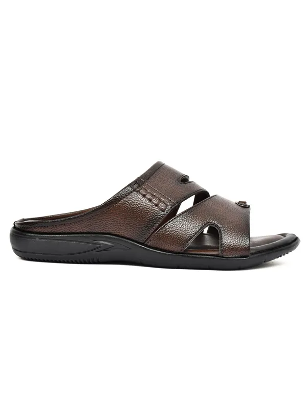 Dark_Brown_Synthetic_Leather_Double_Strap_Sandals_For_Men