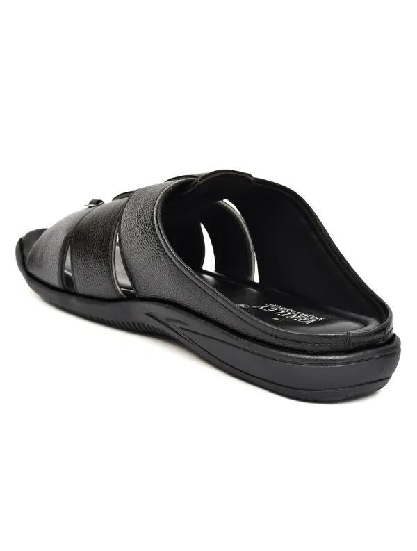 Black_Synthetic_Leather_Dual_Strap_Sandals_For_Men