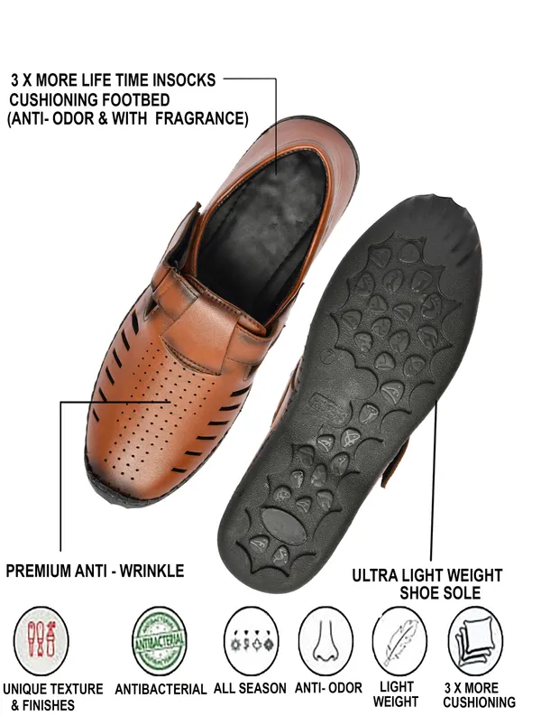 Brown_Synthetic_Leather_Perforated_Slip_On_Sandals_For_Men