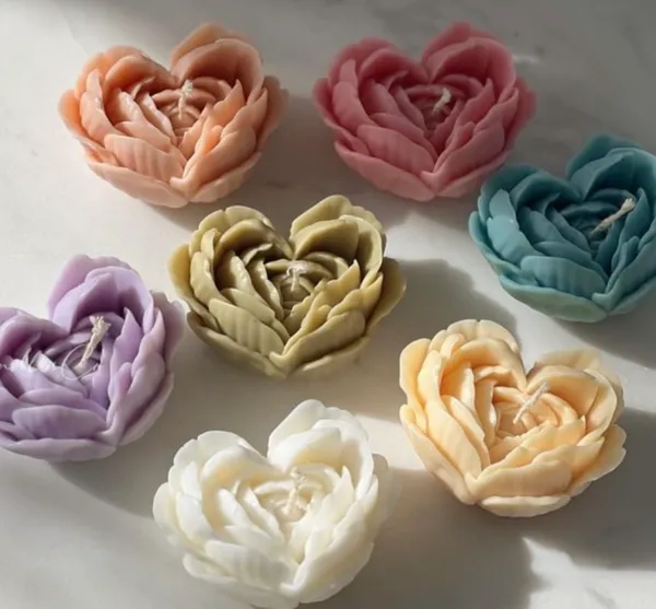 Handcrafted_Rose_Flower_Candle_Set_-_Pastel_Colors_(Pack_Of_4)