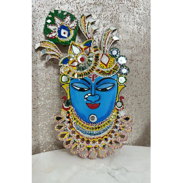 Handcrafted_Decorative_Shree_Ji_Face_Lippan_Art_With_Mirror_Decore-_Blue_Divine_Art_Piece