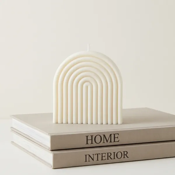Minimalist_Arch_Rainbow_Decorative_Showpiece_-_White/Cream_Candle