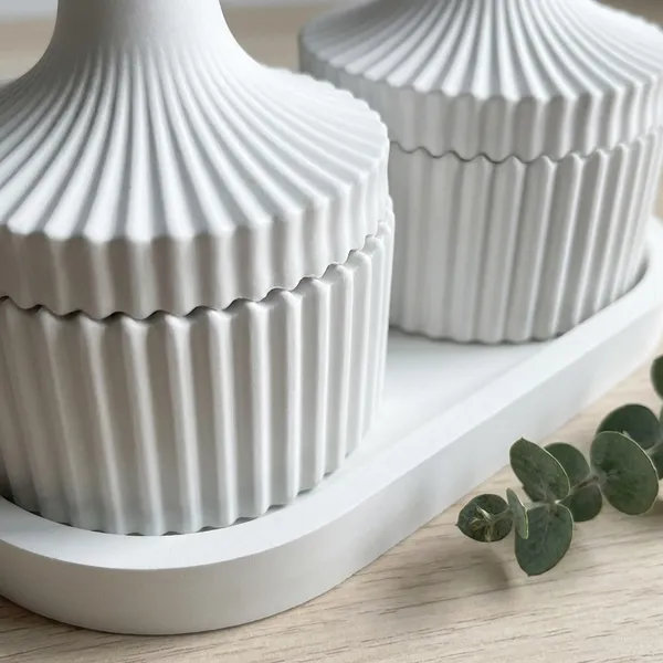 Set_Of_2_White_Ribbed_Ceramic_Storage_Jars_With_Lids_And_Tray