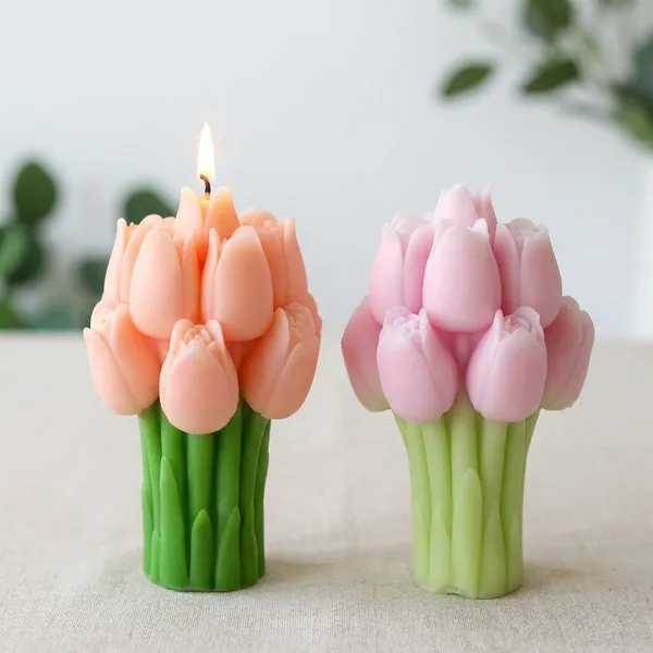 Tulip_Bouquet_Decorative_Candle_Set_-_Peach_And_Pink_Floral_Wax_Candles