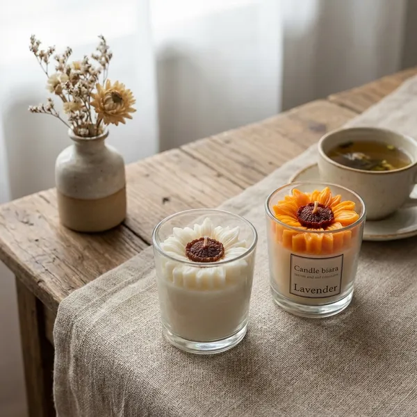 Decorative_Floral_Candles_In_Glass_Holders_-_Set_Of_6_(Assorted_Sunflower_Colors)