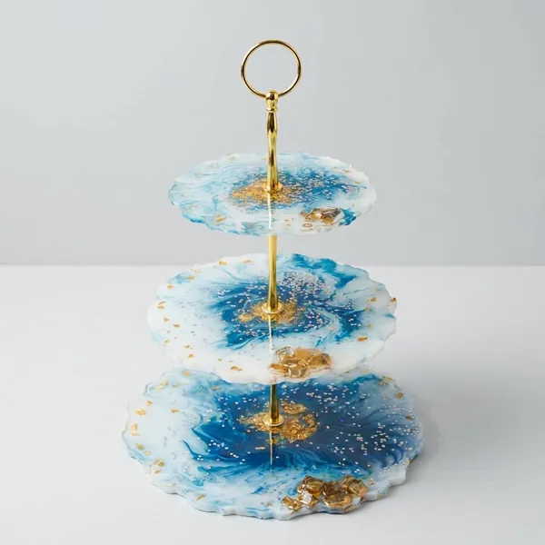 3-Tier_Resin_Geode_Cake_Stand_With_Gold_Handle_-_Purple_&_Blue_Marble_Design