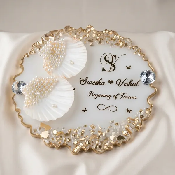 Customized_Resin_Wedding_Nameplate_With_Shell_And_Pearl_Decoration