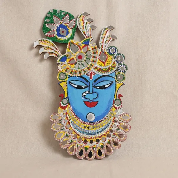 Handcrafted_Decorative_Shree_Ji_Face_Lippan_Art_With_Mirror_Decore-_Blue_Divine_Art_Piece