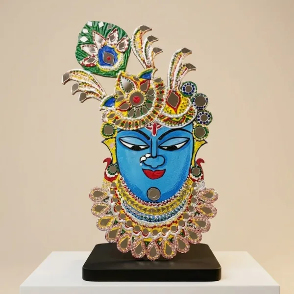 Krishna_Face_Decorative_Showpiece_-_Peacock_Feather_Crown_With_Blue_Face