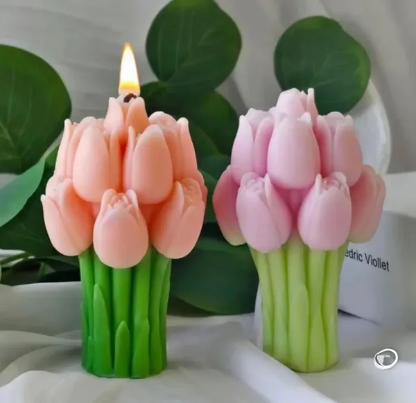 Tulip_Bouquet_Decorative_Candle_Set_-_Peach_And_Pink_Floral_Wax_Candles