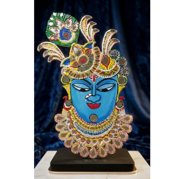 Krishna_Face_Decorative_Showpiece_-_Peacock_Feather_Crown_With_Blue_Face