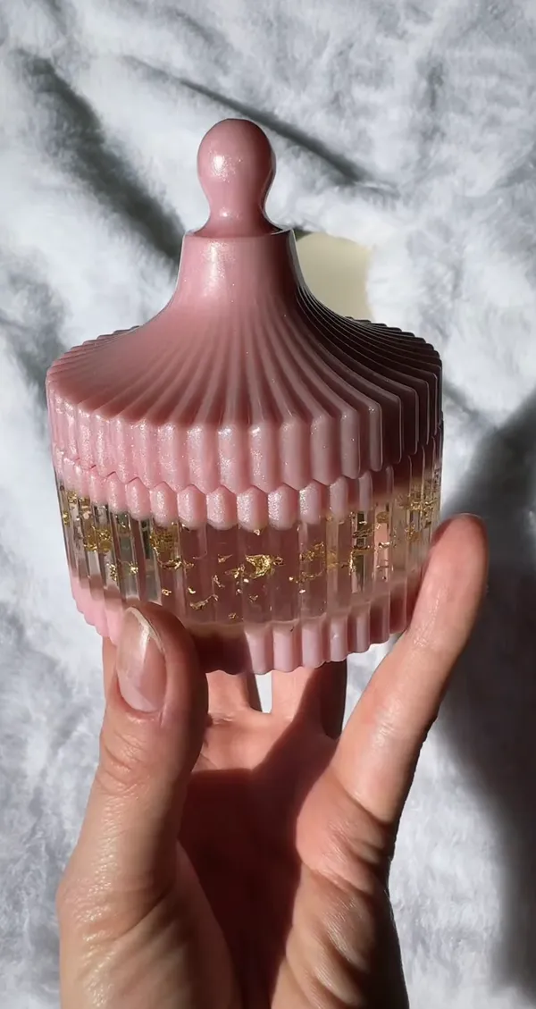 Pink_Carousel_Candle_Jar_With_Gold_Accents_And_Lid