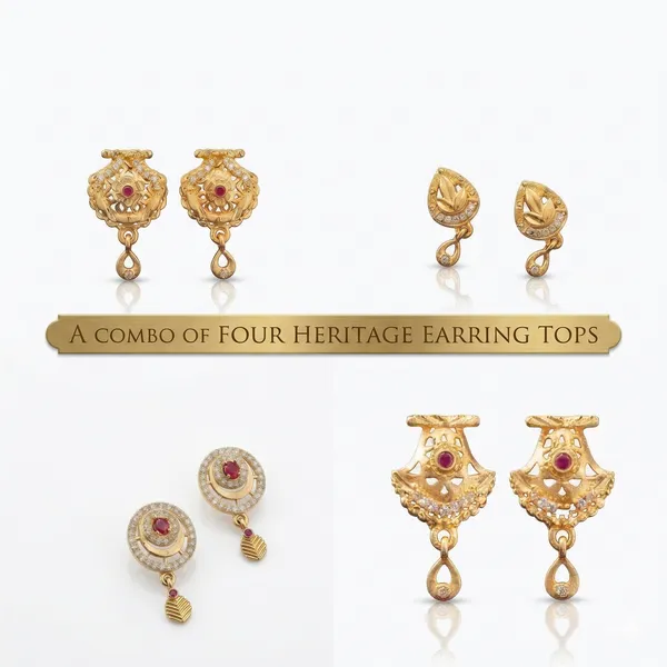 Pack_of_4_-_Gold_Alloy_Earring_Tops_For_Women_|_Ethnic_wear