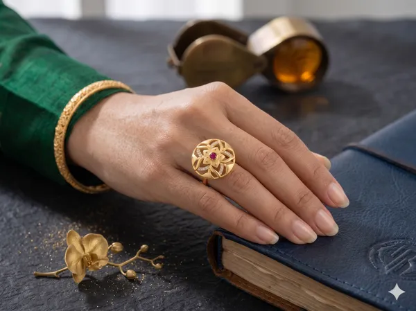 Adorby_Luxury_18K_Gold_Plated_AD_Ruby_Floral_Filigree_Adjustable_Big_Cocktail_Ring_for_Women