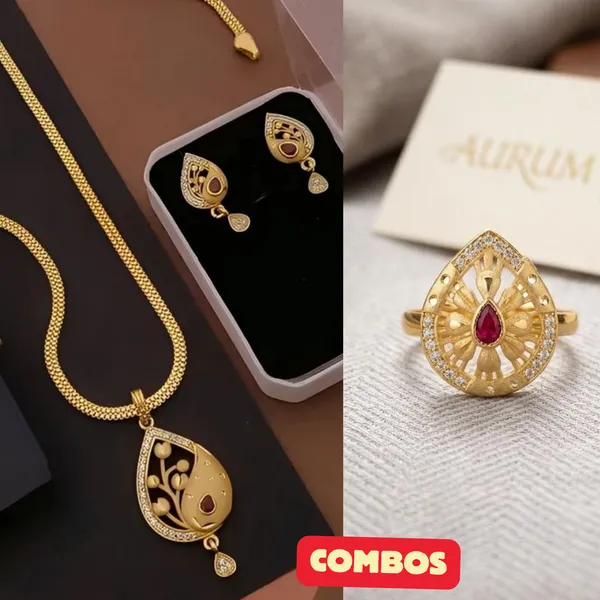 Adorby_Micro_Gold_Plated_Teardrop_Pendant_Set_with_Earrings_&_Adjustable_Ring_-_3_Piece_Jewelry_Combo