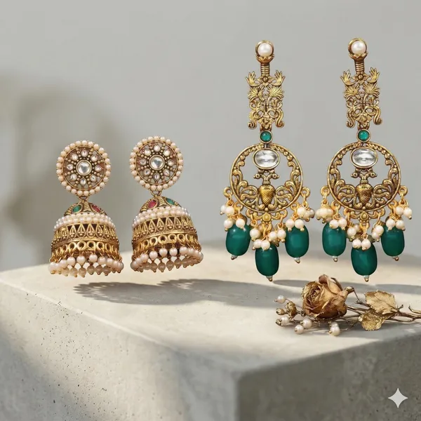 Gold_Oxodised_Alloy_Jhumka_and_Chandbali_Combo_Set_For_Women_(Pack_of_2)